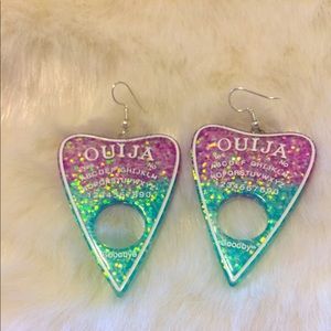 Ombré hand poured resin Ouija board earrings